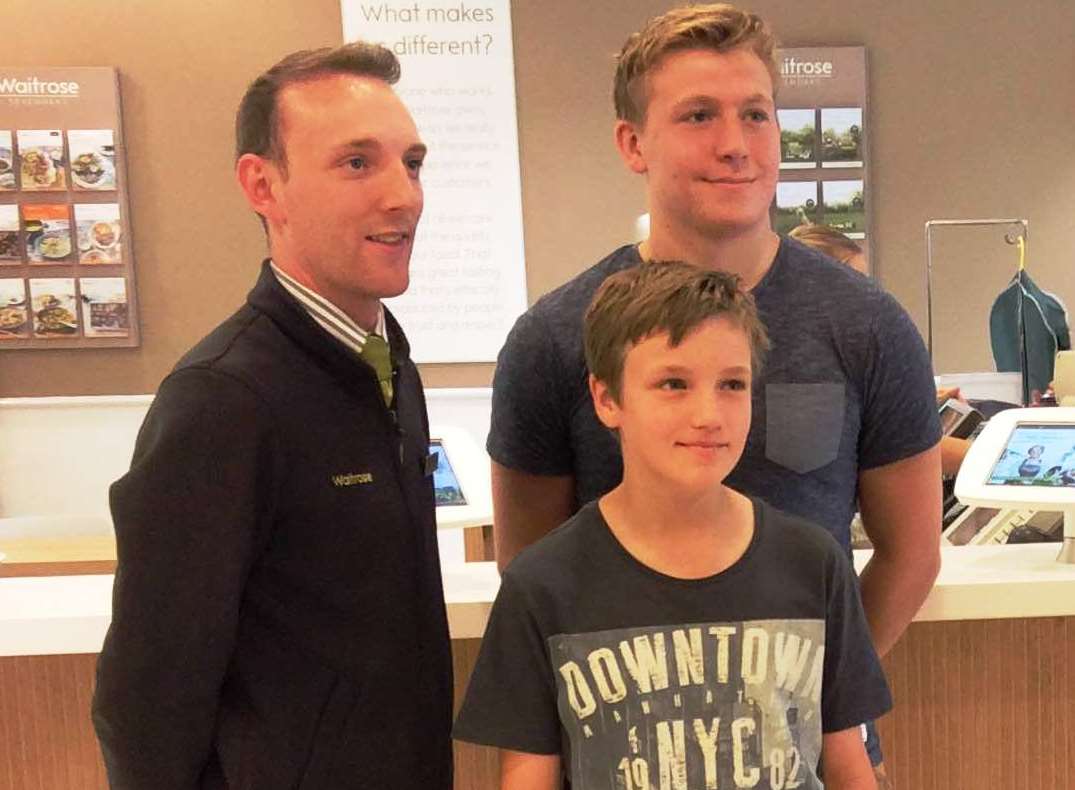 Mark Barnes, with Gregor Roberts and Tony's grandson Joe Fuller