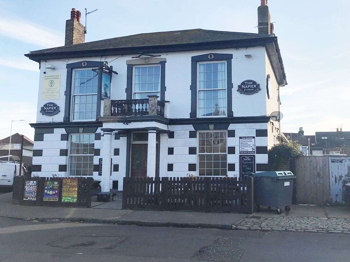 The Napier in Alma Road, Sheerness, and the land with planning permission for two homes. Picture: Clive Emson