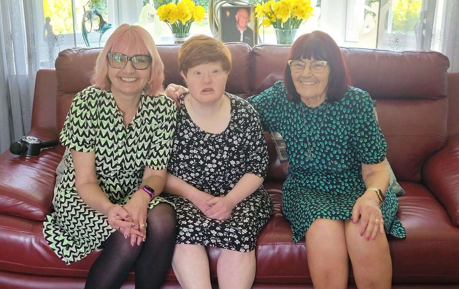 Julie Woods with her sister Sam and mum Pat Woods