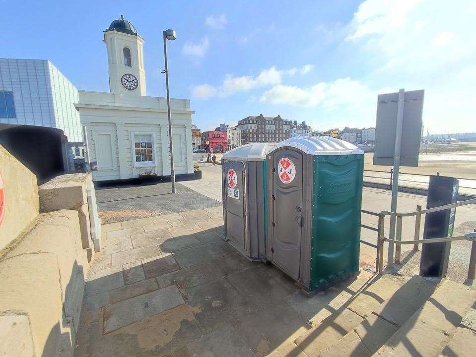 Some of the temporary toilets installed in Margate. Picture: Thanet District Council