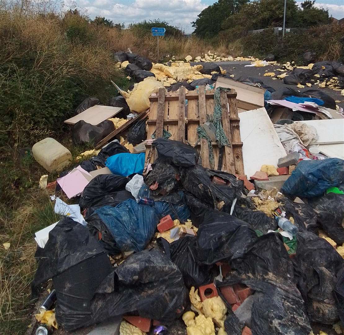 Fly-tipping in Cromwell Road, Sheerness. Picture: SBC