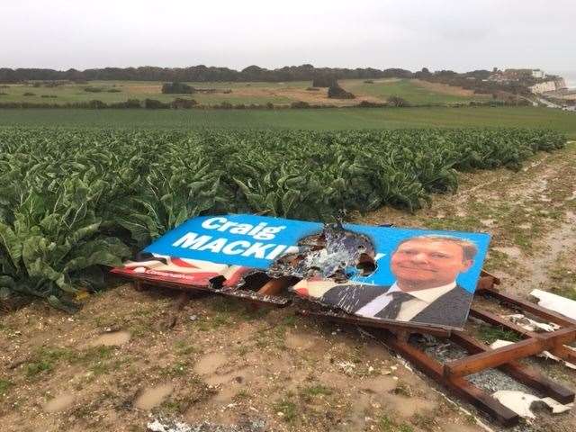 One of the burned boards at Joss Bay in Broadstairs (22871315)