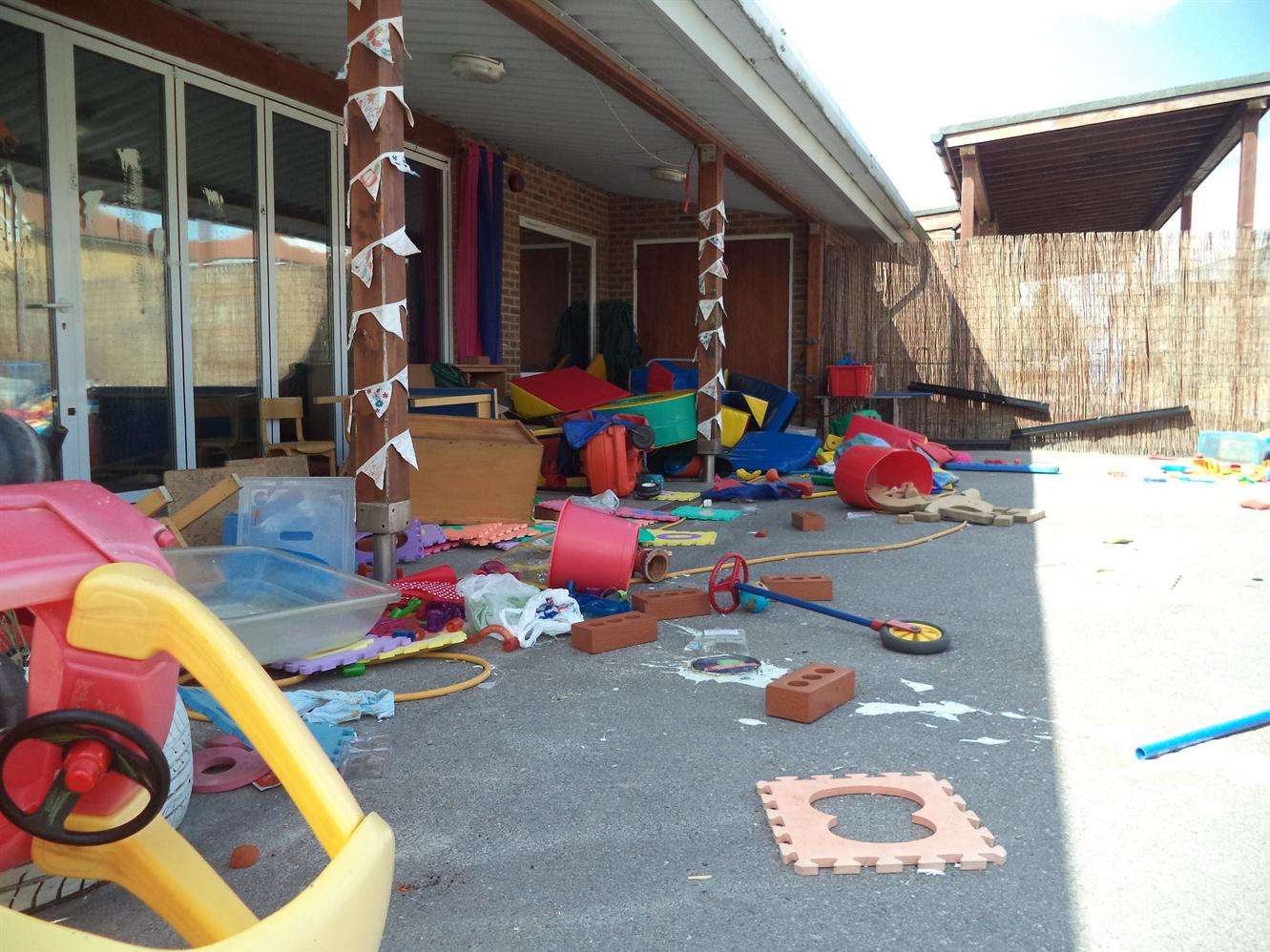 Staff cleared up the school ready for the start of term