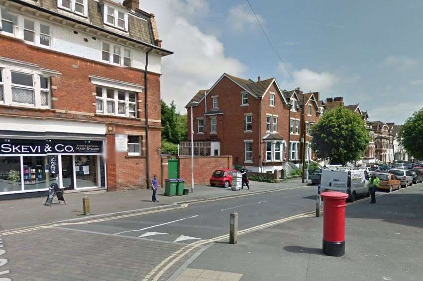 Fire spread to the windows of the hairdressers. Picture: Google