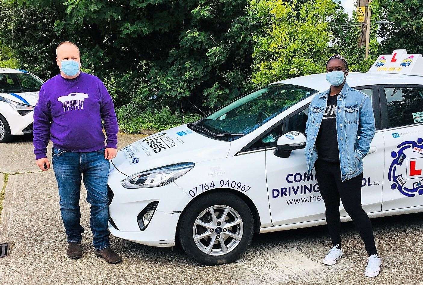 John Nicholson with a driving school pupil. Picture: Caremark Thanet, Dover and Canterbury