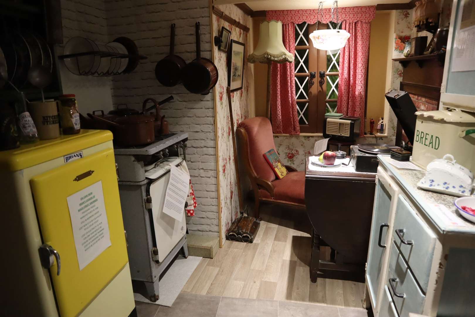 Kitchen and dining room. Note the large working fridge on the left.Travel back in time at the Blue Town Heritage Centre on Sheppey housed upstairs at the Criterion Theatre