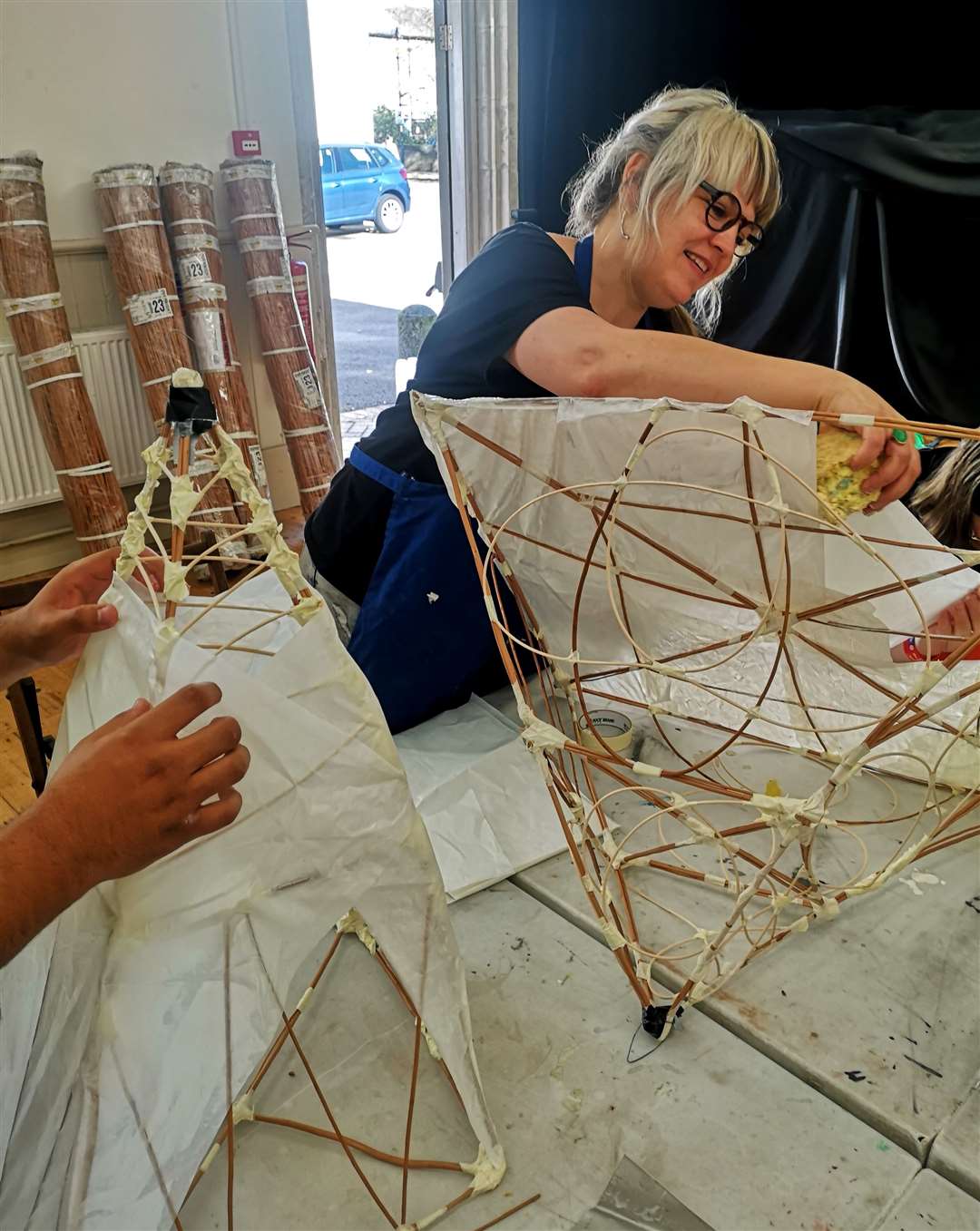 Future Foundry Artist Zo Defferary making lanterns. Picture: Future Foundry