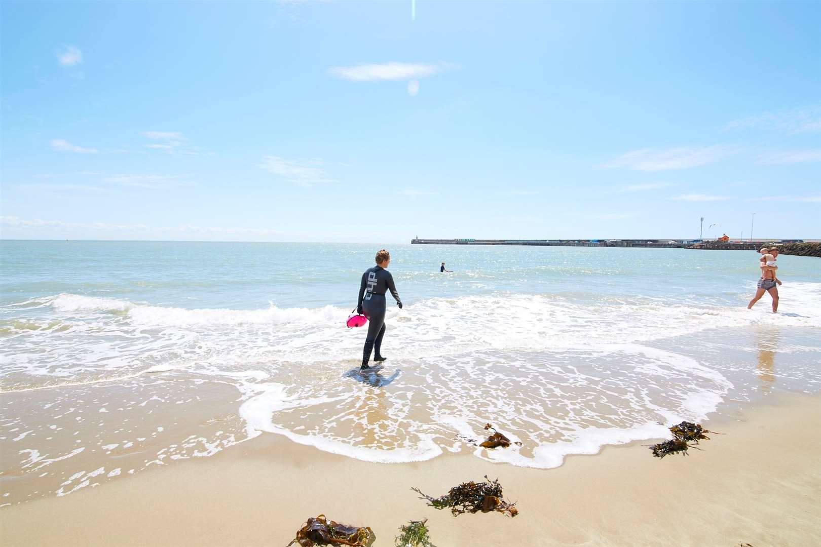 Mrs Hynes raised money for two charities through the sea swim. Picture: Manuel Vason