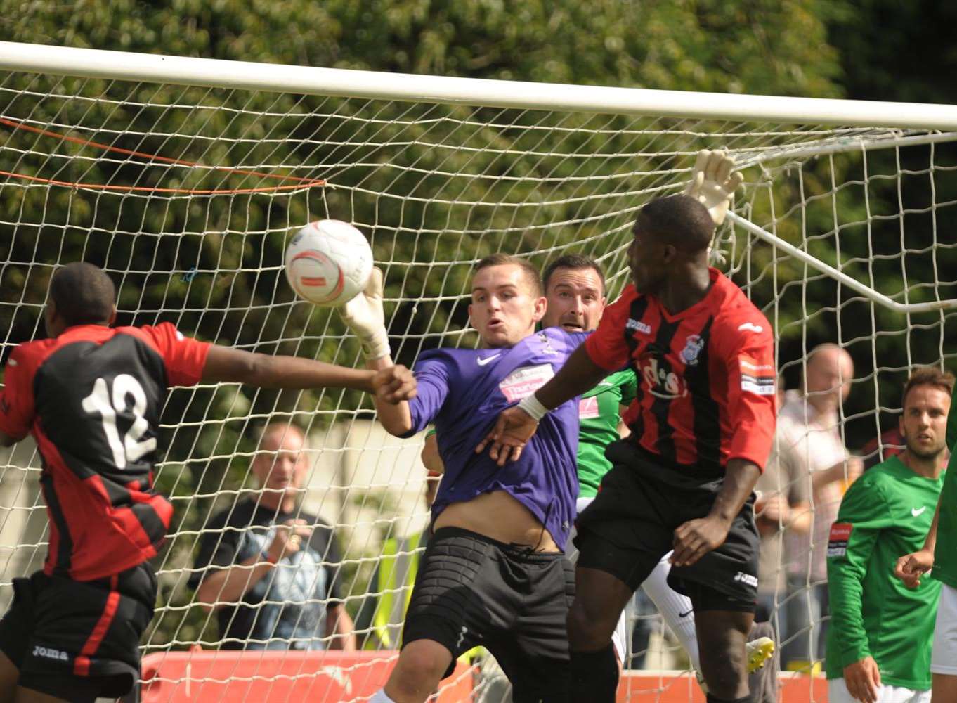 Chatham put Dereham Town under pressure. Picture: Steve Crispe