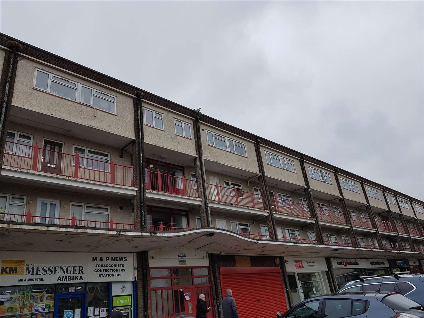 The shopping area and flats in Northumberland Road, Shepway, which will be demolished if the development is approved