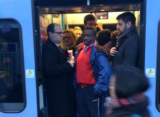 Sherif Kader took this picture of a packed train on the new timetable into London Bridge