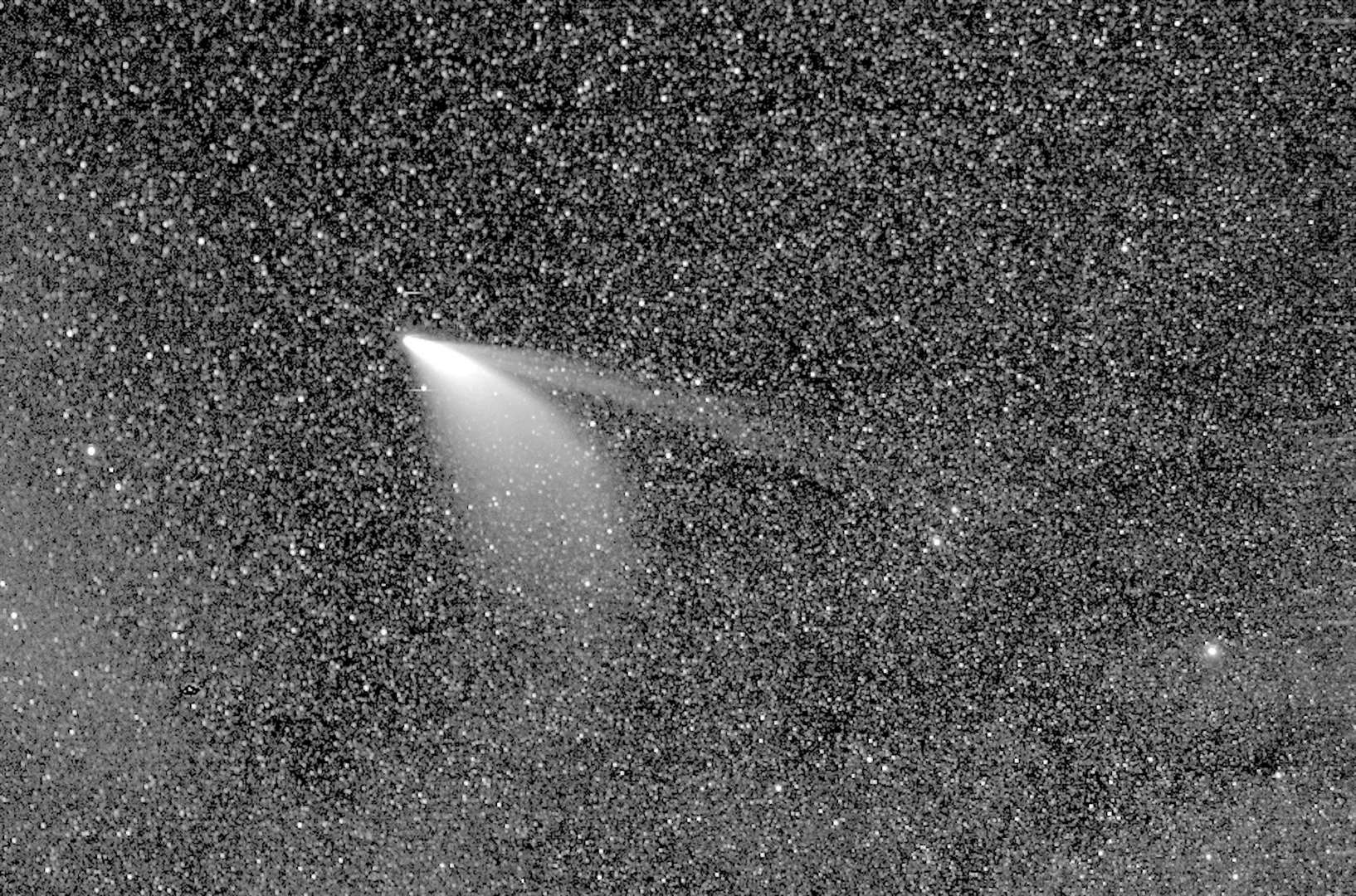 Nasa's solar probe took this image of the Neowise comet last year. Picture: NASA/Johns Hopkins APL/Naval Research Lab/Parker Solar Probe/Guillermo Stenborg