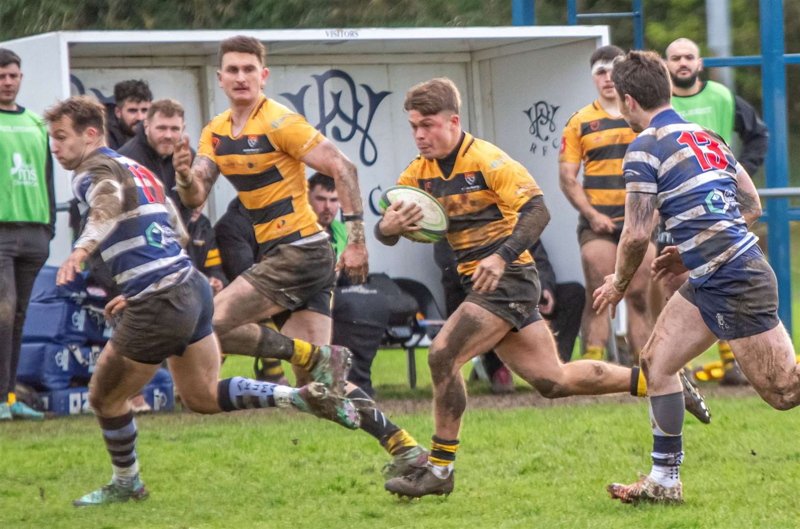 Presley Farrance makes strides for Canterbury but they were second-best against Westcombe Park on Saturday. Picture: Phillipa Hilton