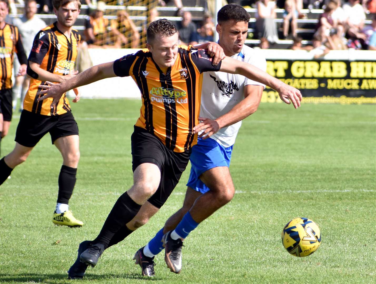 Folkestone's Callum Davies is suspended for Saturday’s trip to Carshalton. Picture: Randolph File