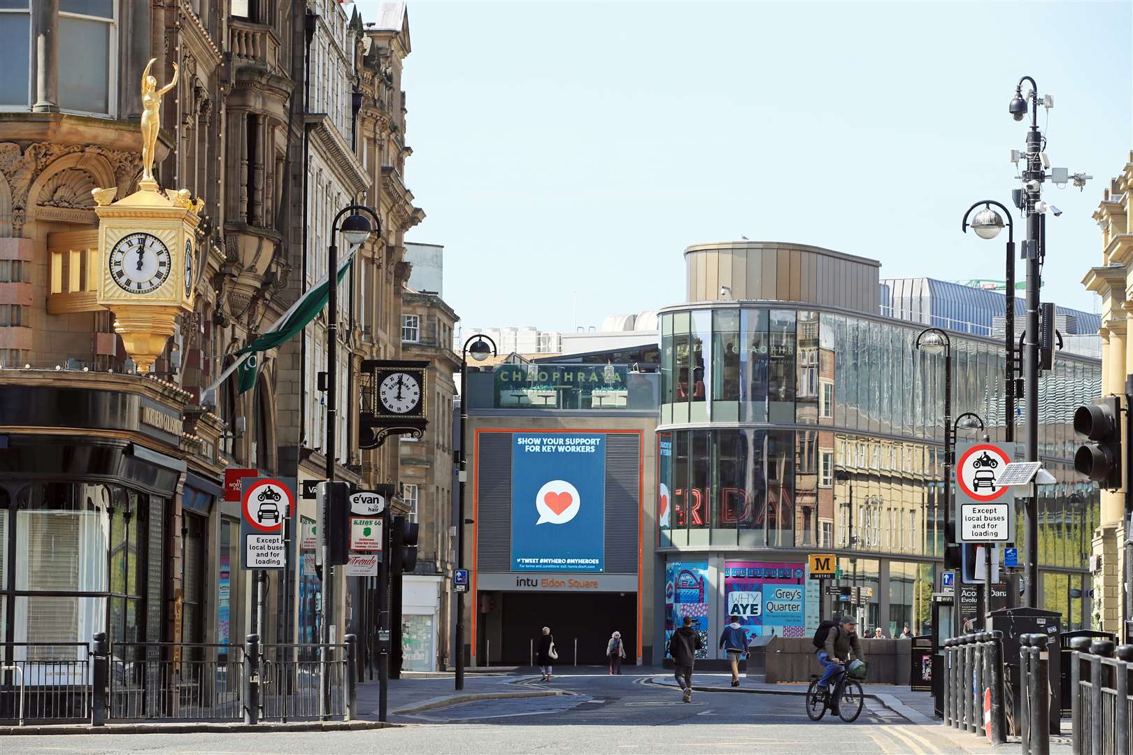 Empty streets in Newcastle-upon-Tyne (Owen Humphreys/PA)