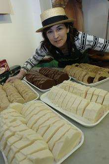 Sian Holt working at the Fudge Kitchen in Canterbury.