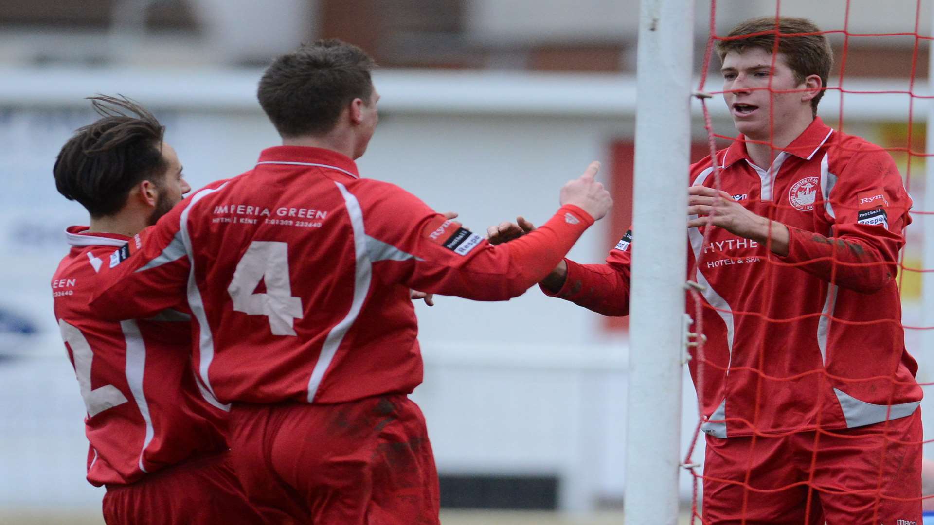 Sam Conlon and Sam Bewick celebrate with Jordan Wells during the South Park game Picture: Gary Browne