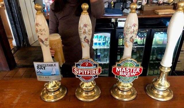 Faced by the range of staple Shepherd Neame offerings I ordered a Spitfire bitter and a Whitstable Bay pale ale before offering Mrs SD a choice