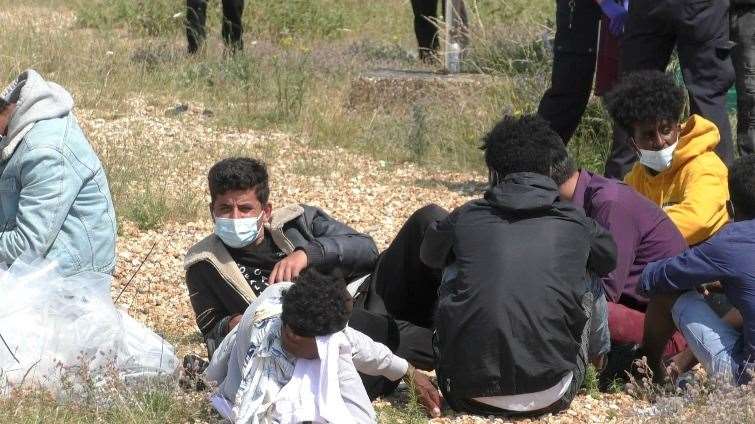 Asylum seekers arrived at Dungeness beach on Tuesday. Photo: KMTV