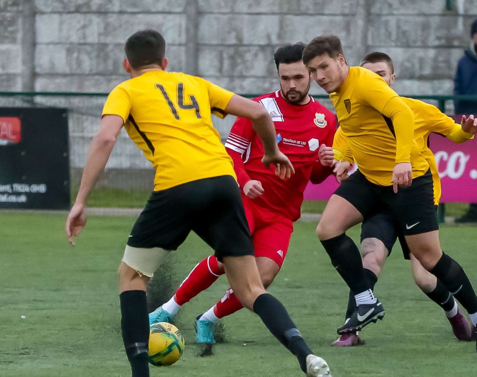 Whitstable's George Sheminant in the thick of it. Picture: Les Biggs