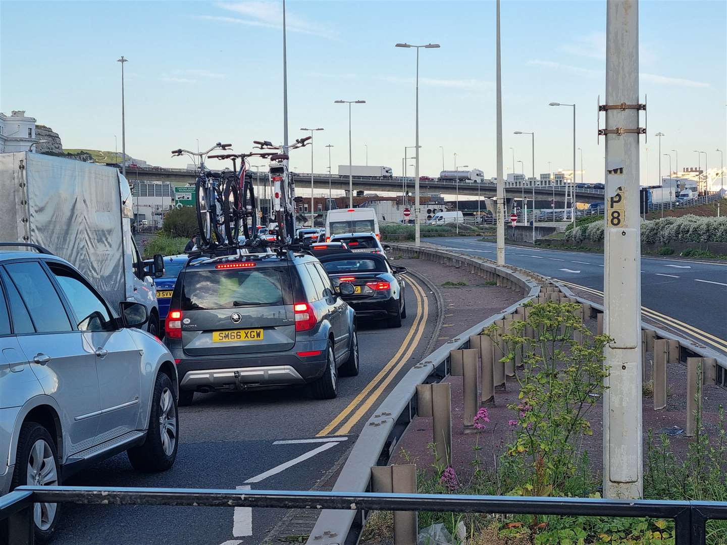 Roads in Dover are still at a standstill owing to the ferry delays late into the evening. Photo: Paul McMullan