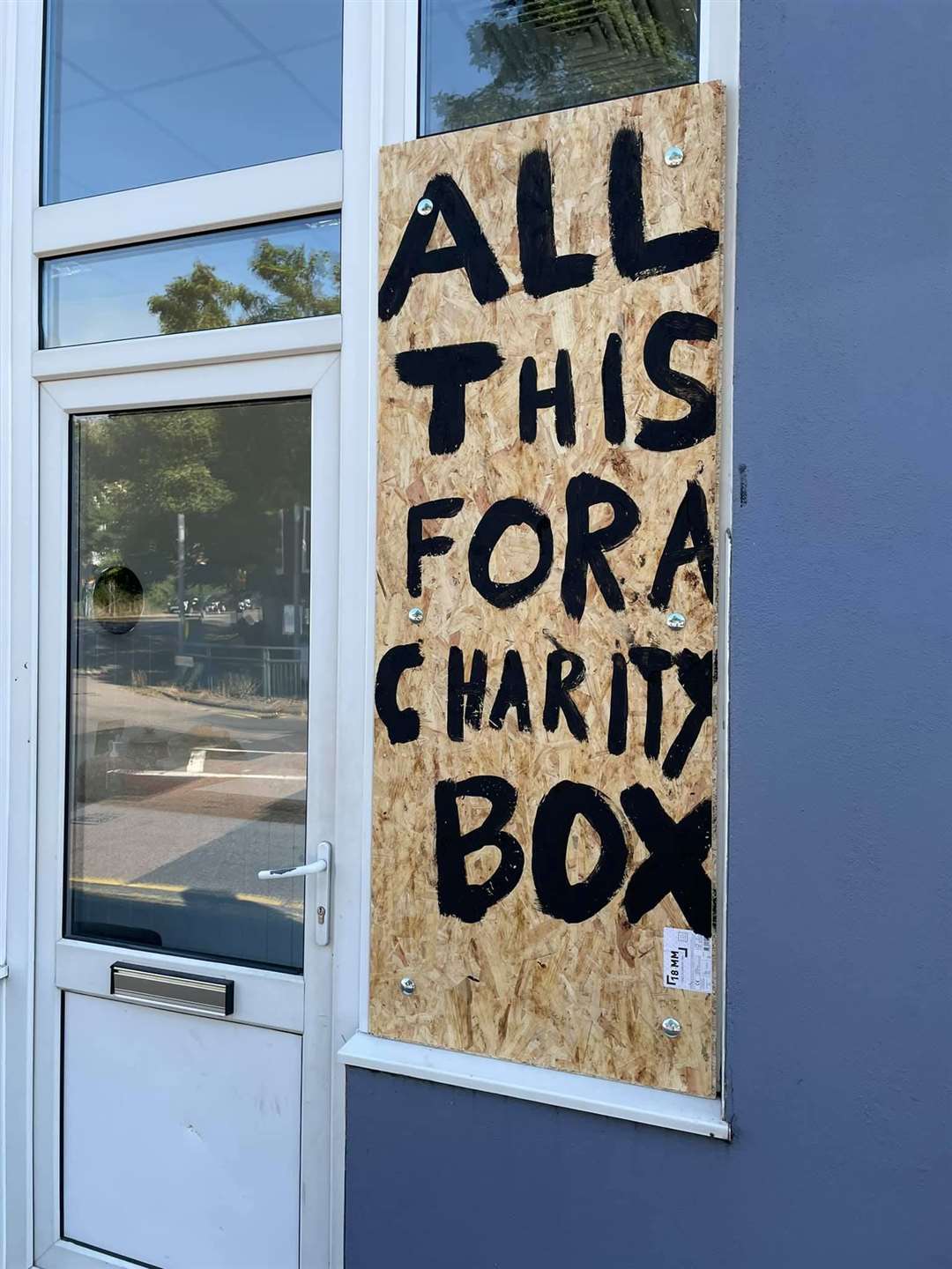 Damage to the Hair of the Dog salon in Dartford targeted by a thief who stole a charity box containing cash for an animal rescue centre. Picture: David Thomas/Facebook