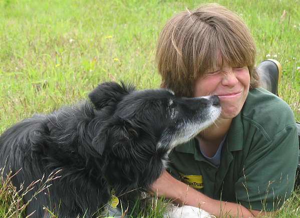 Loveable Benson cuddles up to one of his carers at Chestfield Dogs Trust. Picture: SARAH CARLIN