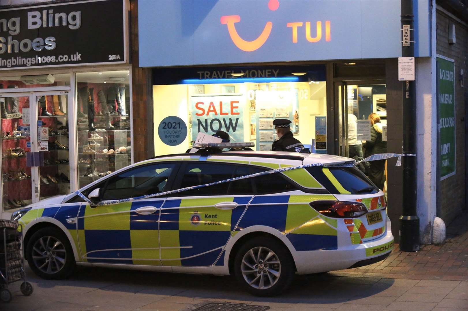 Police are investigating a suspect armed robbery at TUI, in Chatham High Street. Picture: UKNIP