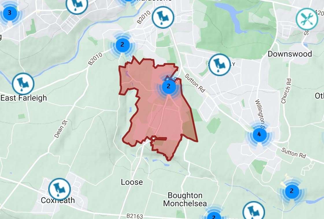 A large area of Loose has been affected by a water shortage. Picture: South East Water