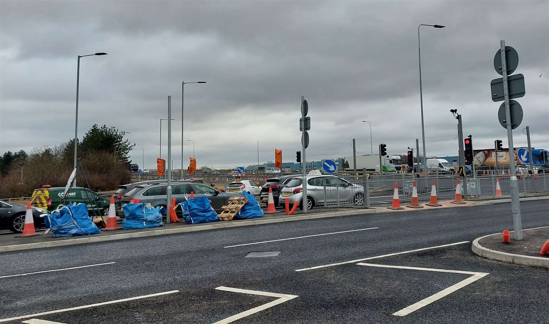 Roadworks are still in place on the A2070