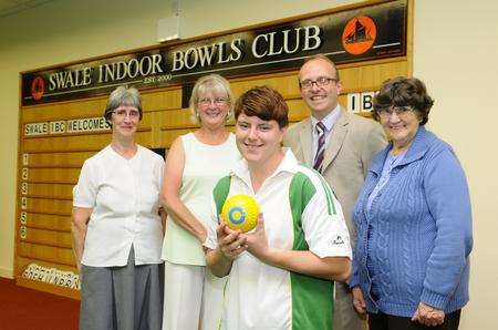 Perry Martin (centre) with Rosemary Madgewick, Carole Nealey, Andrew Cassell and Rose Moreton of the Swale Youth Development Fund