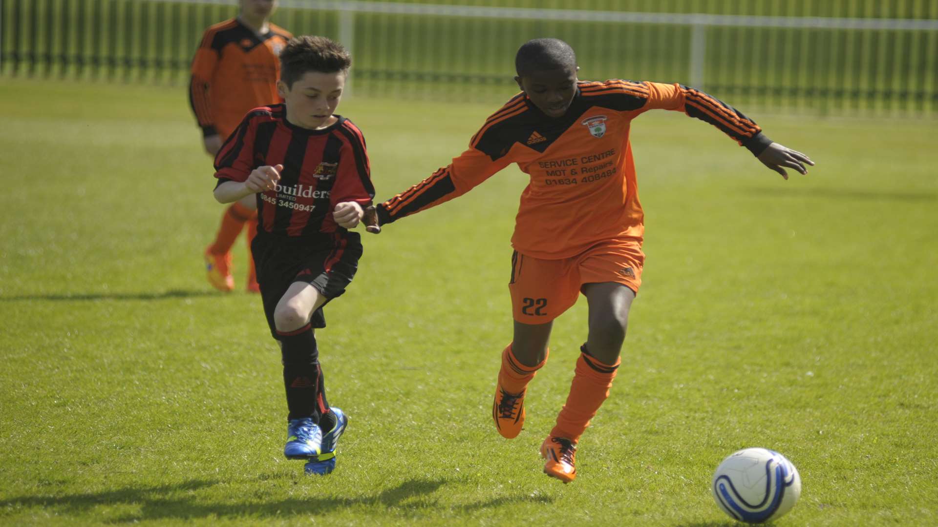 Lordswood Youth and Woodcoombe Youth do battle in the Under-14 League Cup final Picture: Steve Crispe