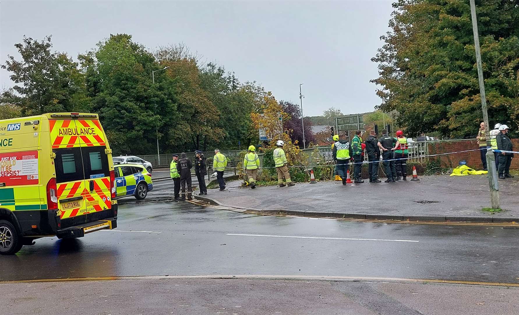 The incident happened at the junction of Mace Lane and East Hill, next to the former Liquid nightclub