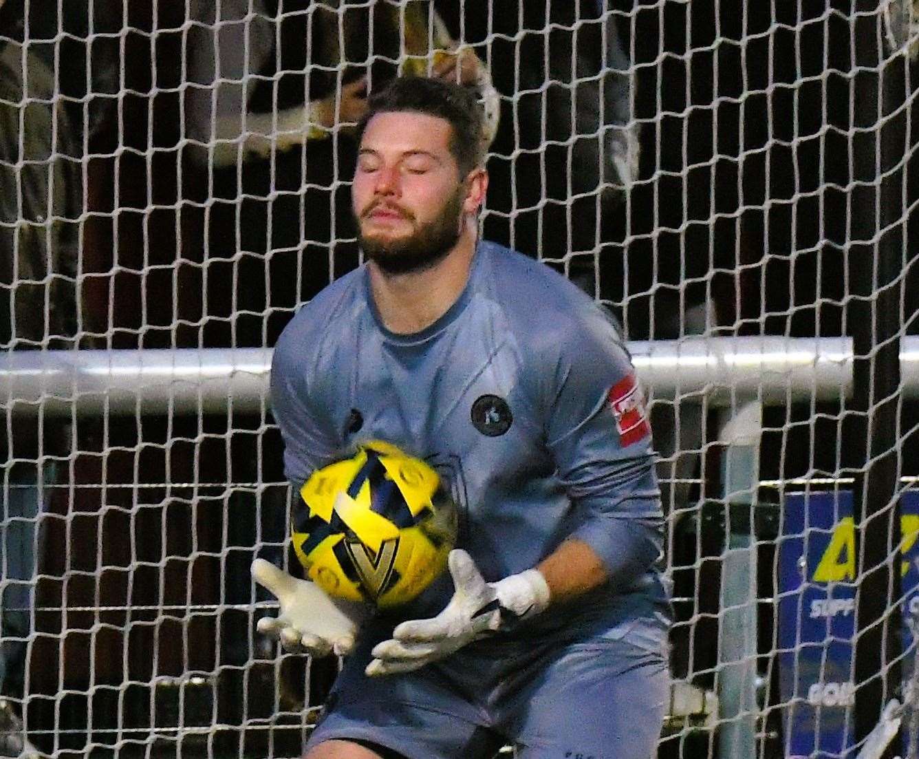 Herne Bay keeper Harry Brooks - was sent off in the second half at Southwood. Picture: Marc Richards