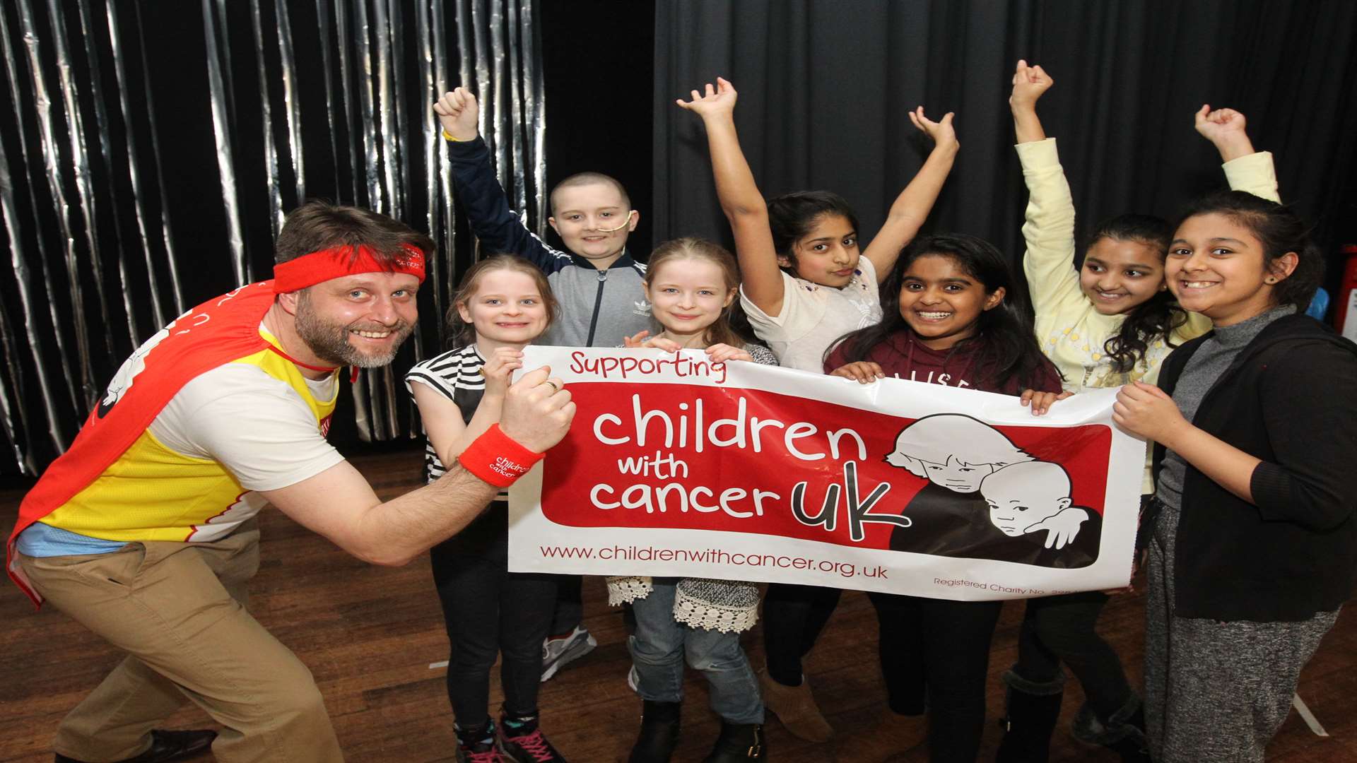 Chris Joslin with pupils at Balfour Junior School