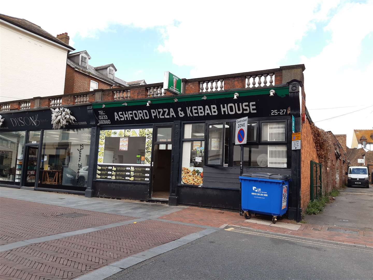 The Tufton Road shop is only metres away from the town's police station