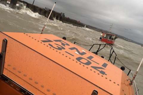 The hair-raising moment a Dungeness lifeboat tilts sharply in rough seas during a rescue. Picture by RNLI crew member Mark Richardson.