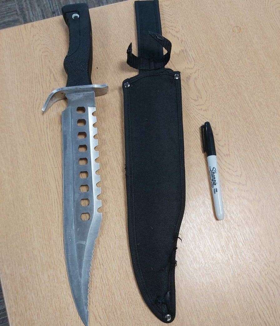 The knife seized by police