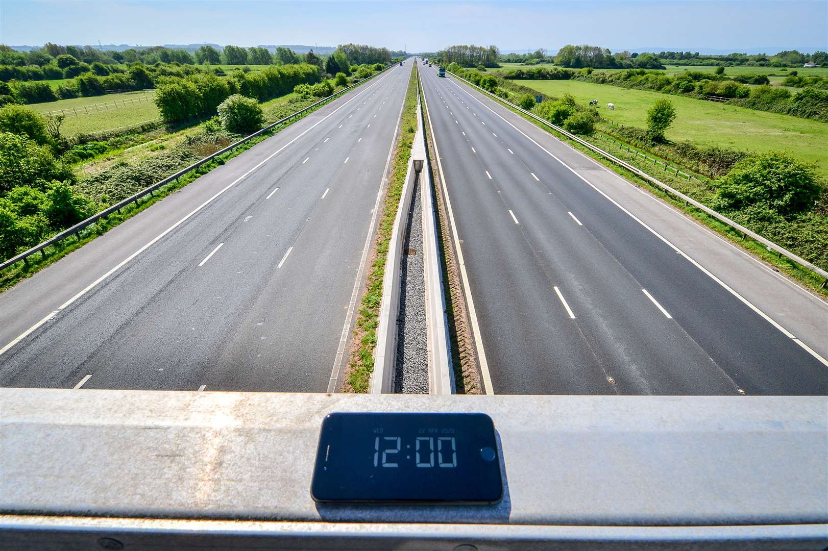 An almost deserted M5 motorway looking south towards Devon (Ben Birchall/PA)