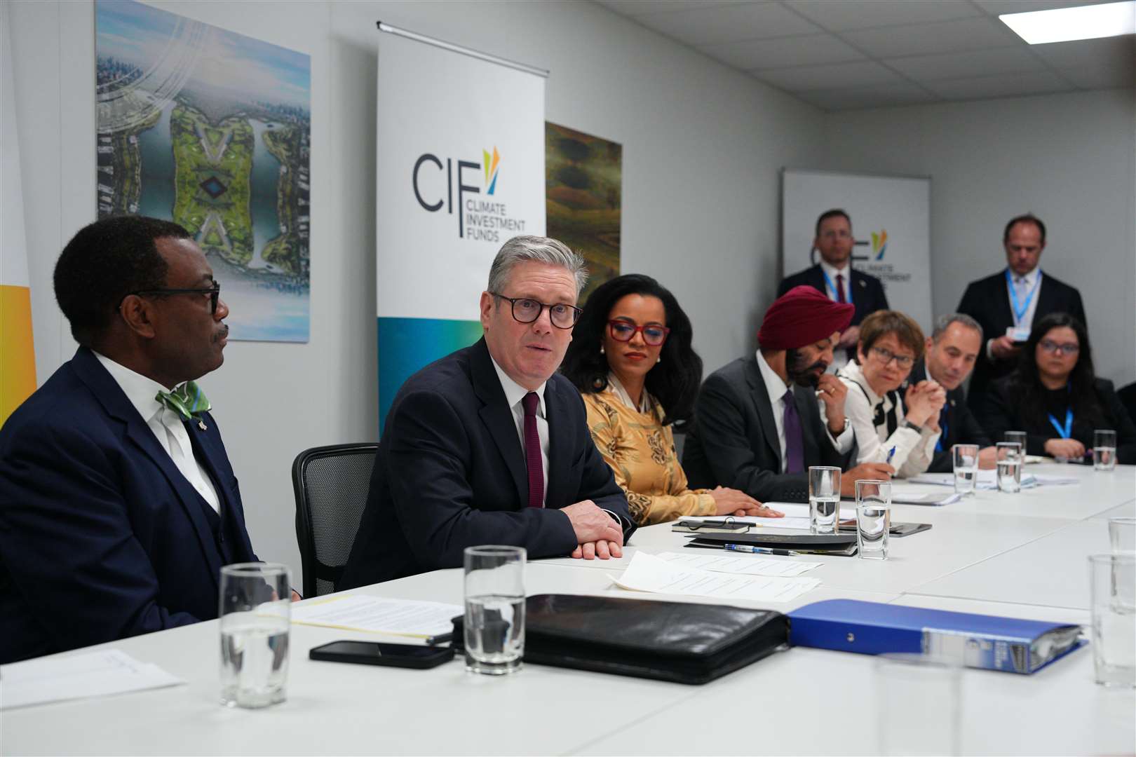 Prime Minister Sir Keir Starmer attends a financial roundtable meeting on the sidelines of the Cop29 climate summit in Baku, Azerbaijan (Carl Court/PA)