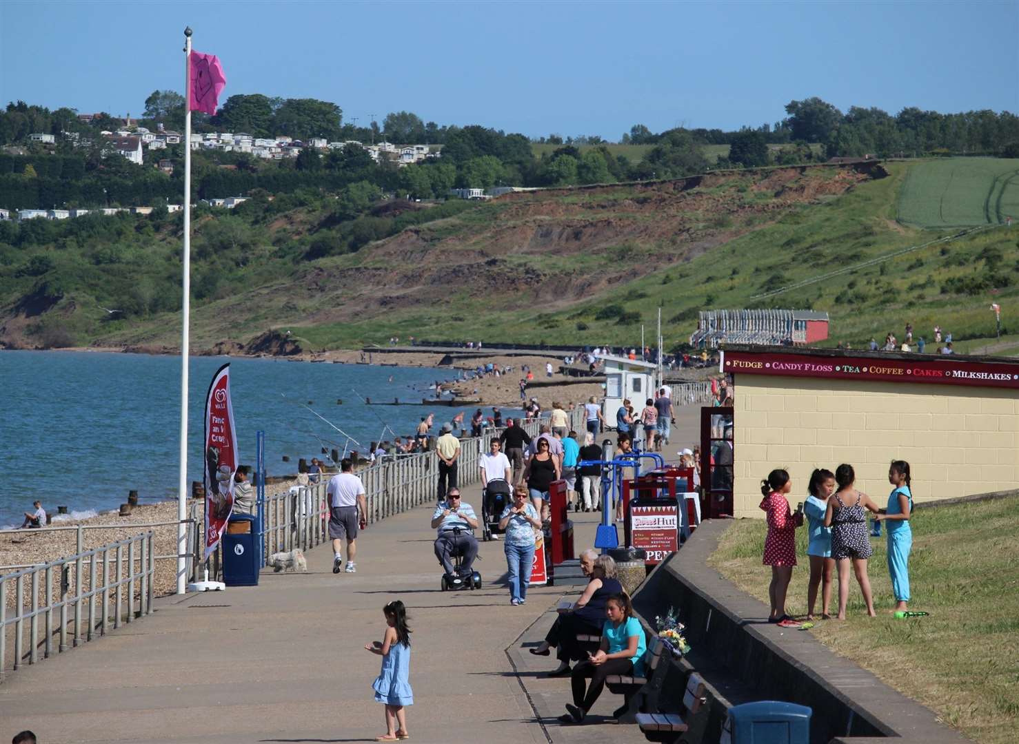 Visitors and residents on the promenade at The Leas, Minster