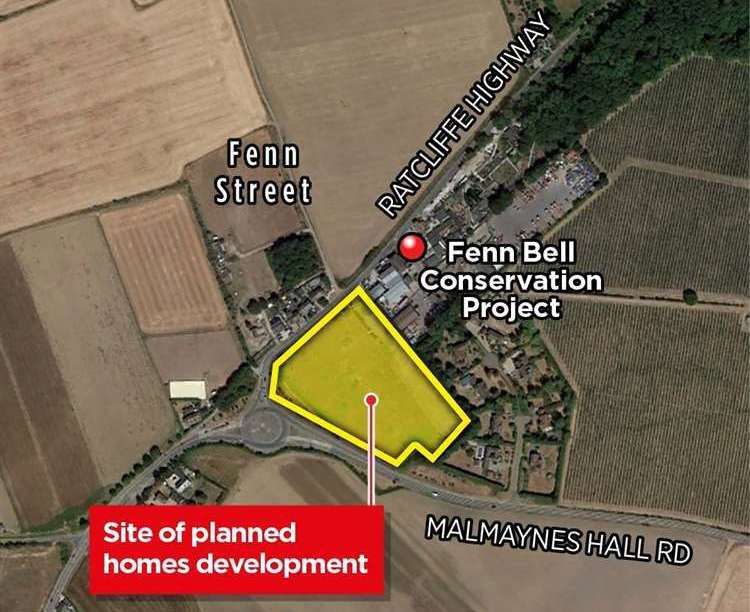 The housing development would be directly next to the Fenn Bell Conservation Project off the Ratcliffe Highway