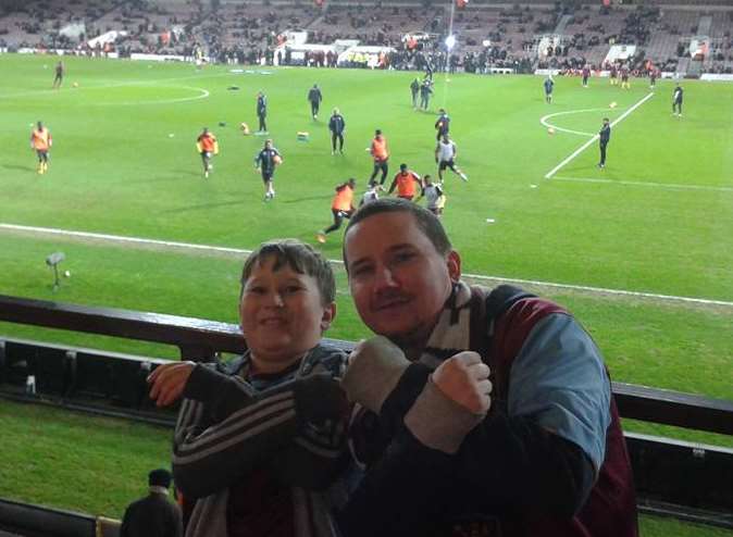 Ten-year-old Harley with dad Kevin Burgess