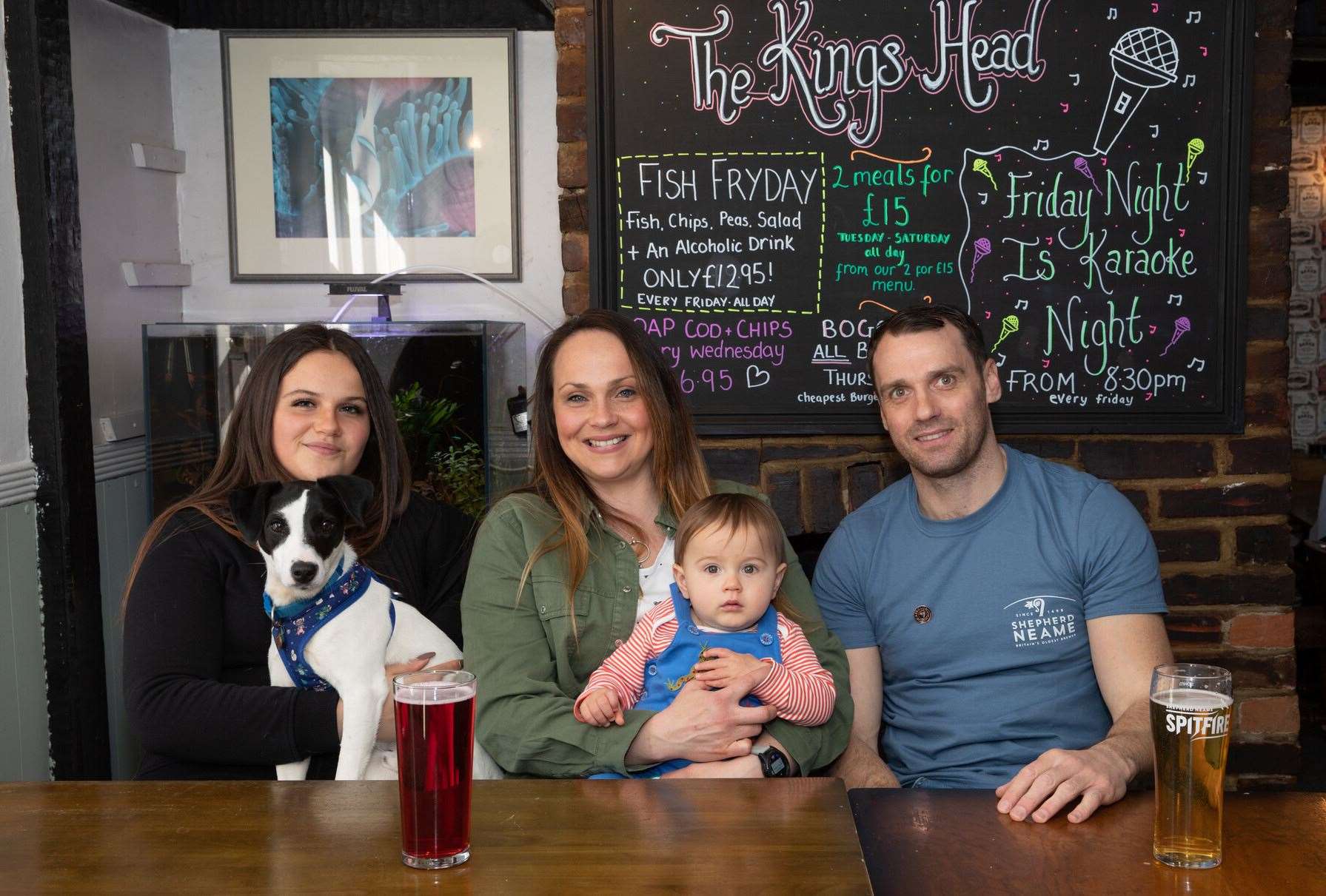 Izzy, Vanessa, Cody and Jace at the Kings Head in Hythe. Picture: Andy Jones