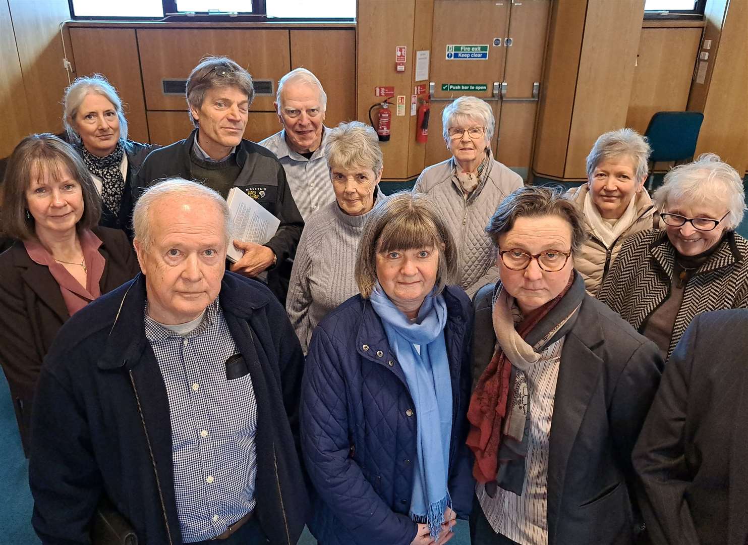 The protesters against the Hothfield vineyard application, gathered at Ashford Borough Council' s Civic Centre chamber