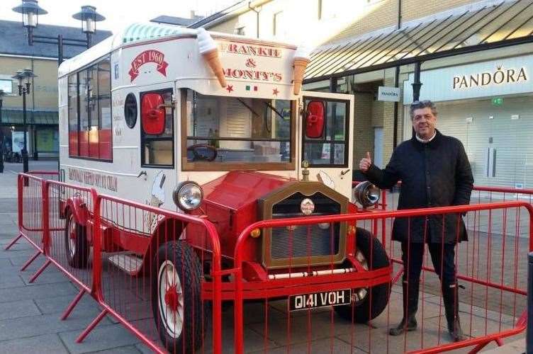 Ice cream man Frankie Fernando with his vintage ice cream van. Picture: Frankie Fernando