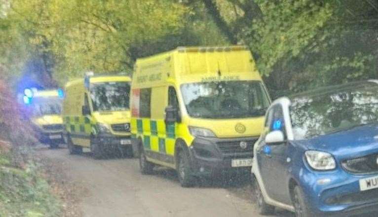 Several ambulances were spotted in Westwell Lane on Saturday. Picture: Fiona Bithell