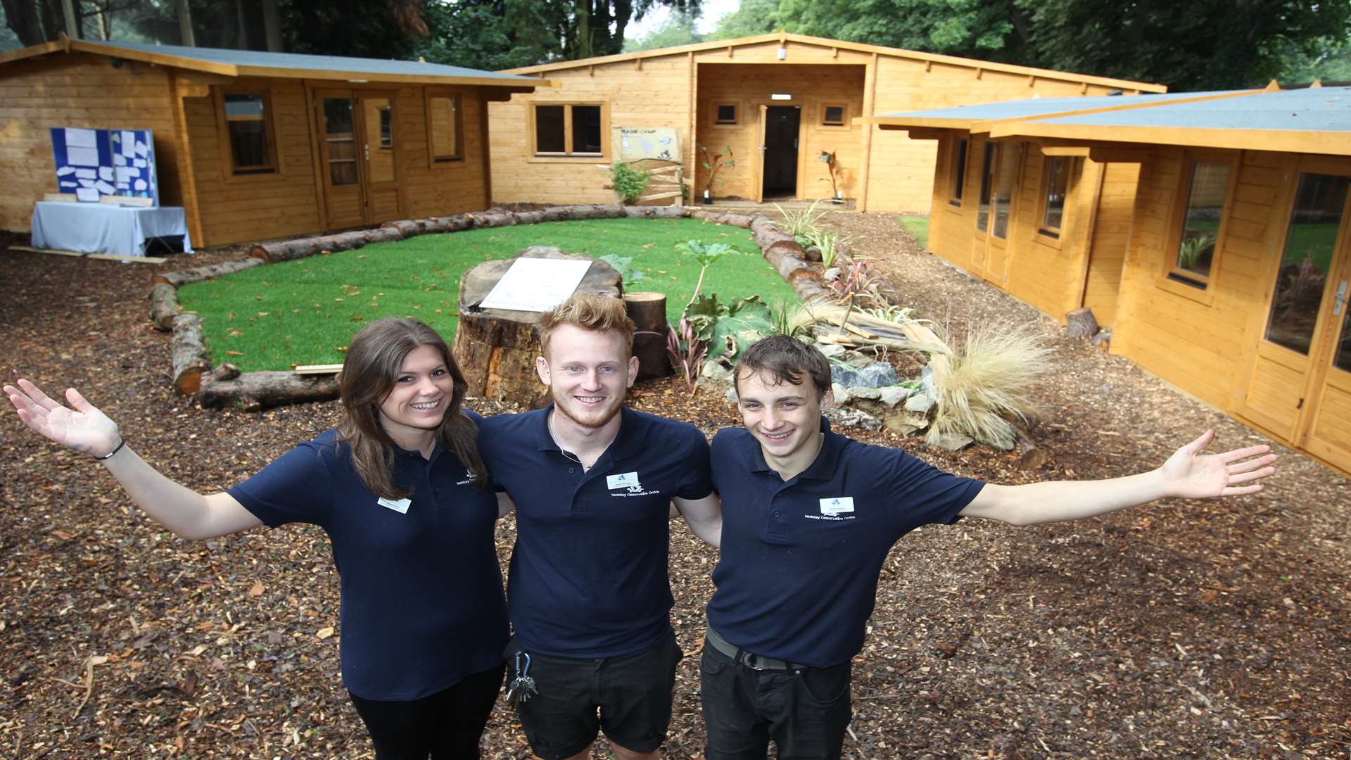 Abbie Smith, Adam Hemsley and Ross Hickles at the opening of Hemsley Conservation Centre