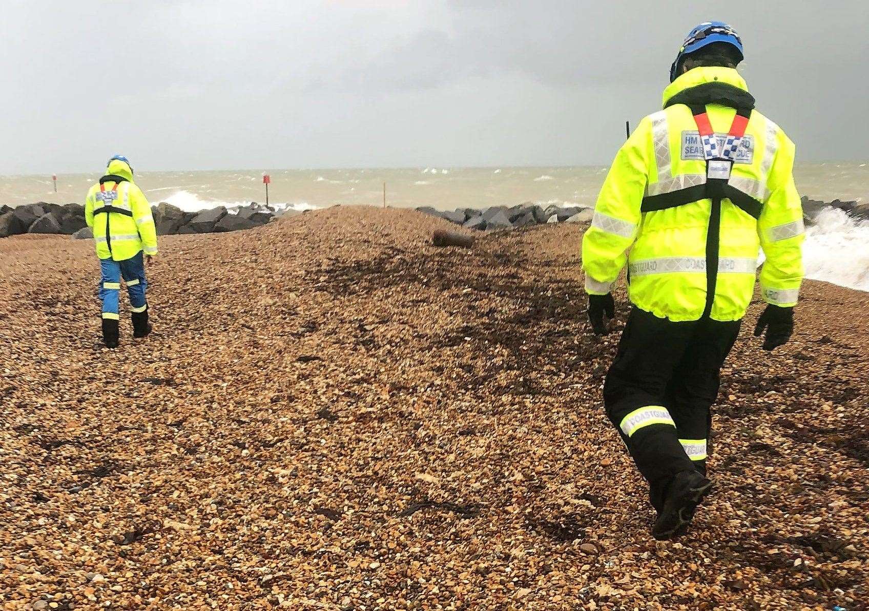 Members were called to the beach after a member of the public spotted the object. Picture: Folkestone Coastguard (19799044)