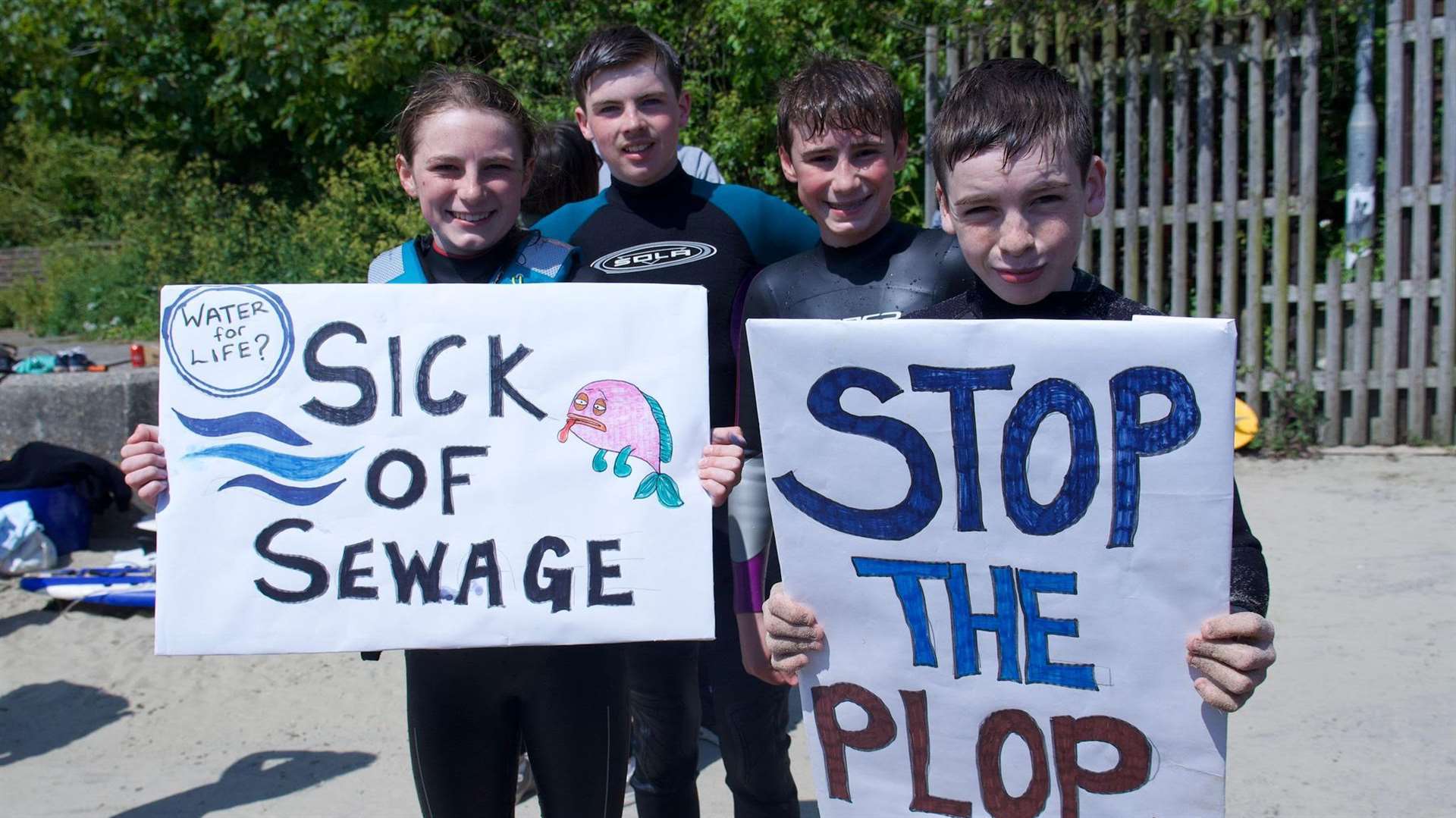 Protesters took to Sunny Sands beach in Folkestone last year to raise awareness against sewage overspills. Picture: Josie Newth